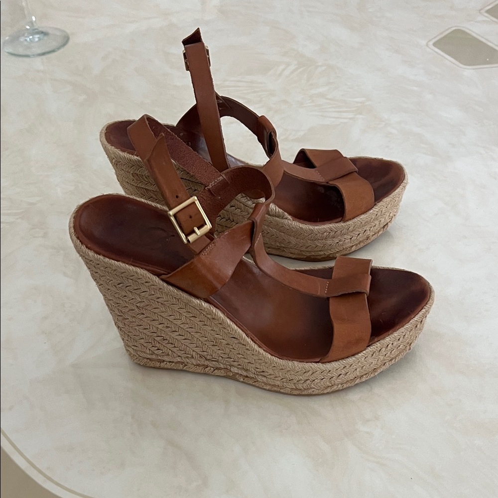Delman-  Leather Espadrille Sandals